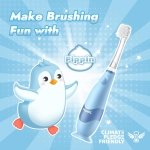 Papablic Toddler Sonic Electric Kids Toothbrush for Ages 1-3, Blue Penguin - Image 2