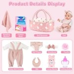 Dreamon Baby Doll Set 12" Baby Doll with Feeding & Caring Accessories, Pink - Image 2