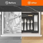 Lifewit Expandable Silverware Drawer Organizer, Kitchen Utensil Tray - Image 4