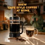 Utopia Kitchen Borosilicate Glass French Press Coffee Maker 34 Oz, Black - Image 7