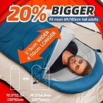 MEREZA Sleeping Bags XL for Adults Mens Large Wide Sleeping Bag for Camping & Backpacking Big and Tall Sleeping Bags for Women 4 Season Warm & Cool Weather with Compression Sack 20-32°F Blue - Image 4