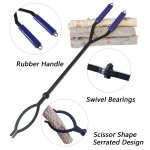 CKLT 40in Heavy Duty Fire Tongs with Scissor Shape Serrated - Image 4
