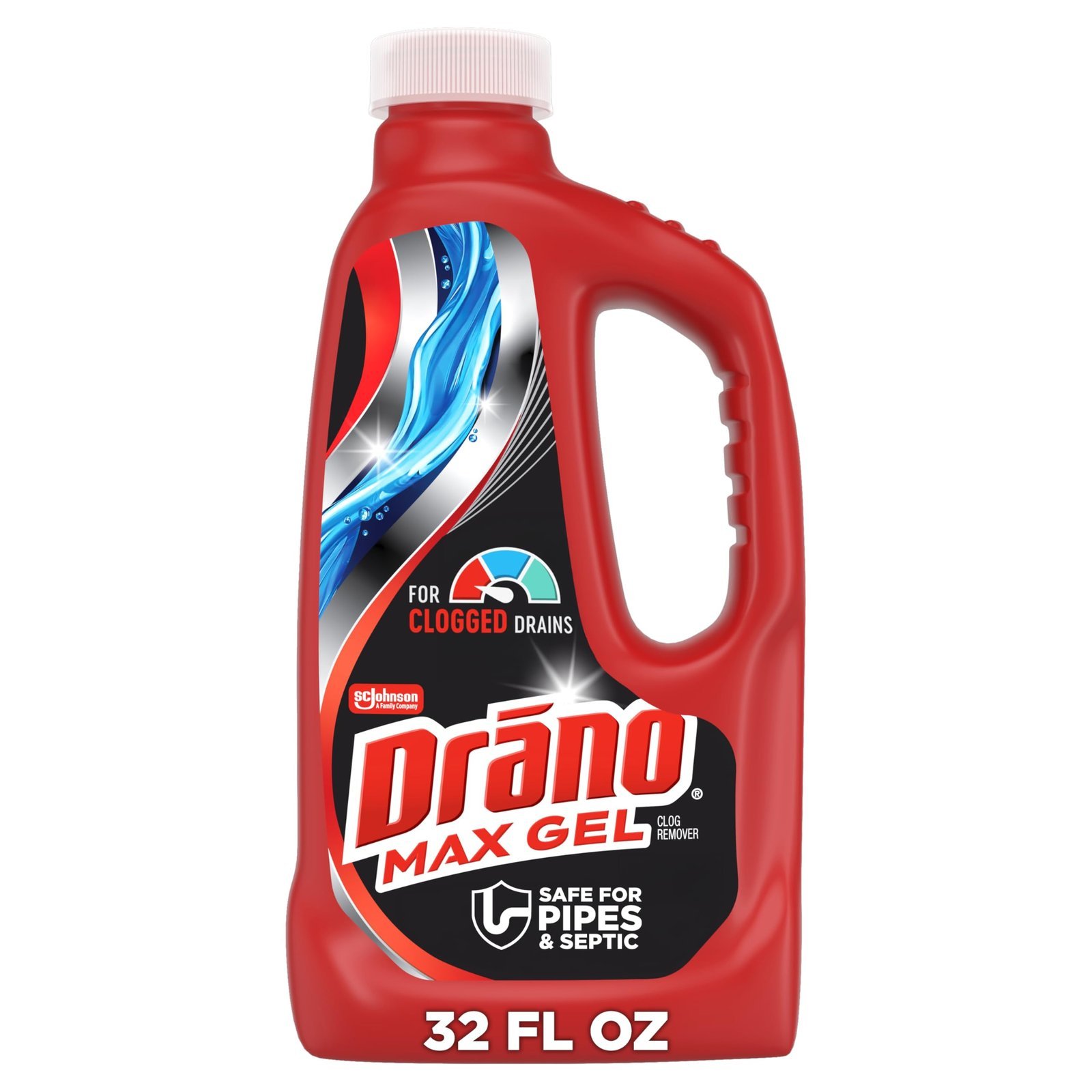 Drano Max Gel Drain Clog Remover & Cleaner, Safe for All Pipes/Septic, 32oz