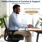 BlissTrends Memory Foam Seat Cushion for Office Chair & Car Seat, Black - Image 2