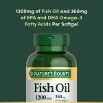 Nature's Bounty Fish Oil 1200 Mg, Omega-3, 200 Softgels (Pack of 1) - Image 3