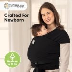 KeaBabies Baby Wrap Carrier, All in 1 Original Baby Carrier, Trendy Black - Image 2