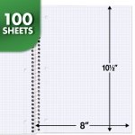 Mead Spiral Notebook, 1 Subject, Graph Ruled Paper, 7-1/2" x 10-1/2", 100 Sheets, Green (05676AC5) - Image 2