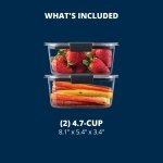 Rubbermaid Brilliance BPA-Free Food Storage Containers, Medium Deep, 4.7 Cup, 2-Pack, Airtight & Leak-Proof, Microwave & Dishwasher Safe - Image 7
