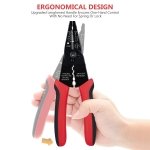 WGGE WG-015 Professional Wire Stripper, Wire Cutter and Wire Crimper 8-inch - Image 3