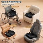 BlissTrends Memory Foam Seat Cushion for Office Chair & Car Seat, Black - Image 6