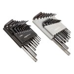 Amazon Basics 36-Piece Allen Wrench/Hex Key Set, SAE & Metric Sizes, Chrome Vanadium Steel with Long Arm, 2 Organized Storage Cases