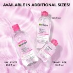 Garnier Micellar Water, Hydrating Facial Cleanser & Makeup Remover, Suitable for Sensitive Skin, Vegan, Cruelty Free, 13.5 Fl Oz (400mL), 1 Count - Image 10