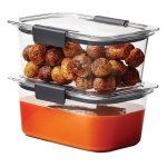Rubbermaid Brilliance BPA-Free Food Storage Containers, Medium Deep, 4.7 Cup, 2-Pack, Airtight & Leak-Proof, Microwave & Dishwasher Safe