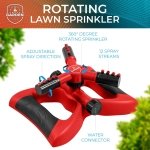 Joeys Garden Rotating Lawn Sprinkler for Yard & Kids, 360° Coverage, Red - Image 5