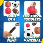 PlayBolt Sports Balls for Kids & Toddlers Toys - (Pack of 4) 5-inch - Image 2