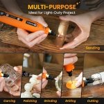 HARDELL Mini Cordless Rotary Tool, 5-Speed 69pcs Kit for 3D Printer Sanding - Image 7
