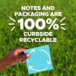 Post-it 100% Recycled Super Sticky Notes, 3 x 3 in, Pastels, 5 Pads - Image 7