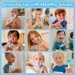 Papablic Toddler Sonic Electric Kids Toothbrush for Ages 1-3, Blue Penguin - Image 7