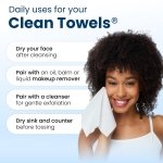 Clean Skin Club Clean Towels XL®, 100% USDA Biobased Face Towel, Disposable Face Towelette, Eczema Association Accepted, Makeup Remover Dry Wipes, Ultra Soft, 1 Pack, 50 Ct - Image 9