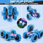 QUNREDA Remote Control Car, RC Cars Toys for Kids Ages 6-12, 4WD Stunt Car with LED Lights & 360° Flips, 2.4GHz, Upgraded USB-C Modular Batteries, 8-10 Year Old Boys Birthday Gift 1-Blue - Image 4