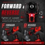 AOBEN Cordless Impact Wrench 1/2 Inch, Power Impact Gun Kit, Max 600N. M/450Ft-lbs High Torque Electric Impact Driver for Car RV Tire, 4.0Ah Battery, Charger, 6 Sockets & Storage Tool Case - Image 4