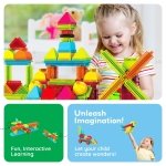 PicassoTiles 120 Piece Hedgehog Bristle Blocks STEM Building Toy Ages 3+ - Image 3