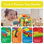 PicassoTiles 120 Piece Hedgehog Bristle Blocks STEM Building Toy Ages 3+ - Image 6