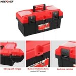 MAXPOWER Tool Box 16 inch, Plastic Small Tool Box with Latch Removable Tray - Image 3