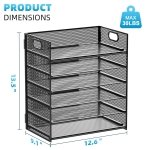 Marbrasse 6 Tier Paper Organizer Letter Tray - Mesh Desk File Organizer with Handle, Paper Sorter Organizer for Letter/A4 Office File Folder Holder - Black - Image 4