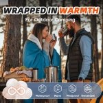 MEREZA Sleeping Bags XL for Adults Mens Large Wide Sleeping Bag for Camping & Backpacking Big and Tall Sleeping Bags for Women 4 Season Warm & Cool Weather with Compression Sack 20-32°F Blue - Image 5