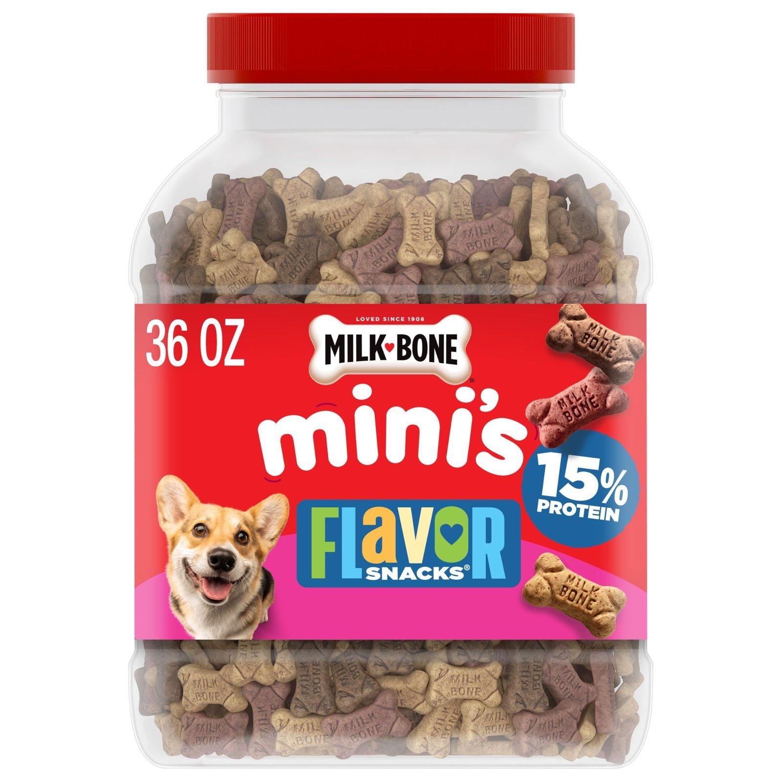 81PZ1KH7oL.jpg Milk-Bone Flavor Snacks Mini’s Dog Treats, 36 Oz. - Image 1
