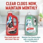 Drano Max Gel Drain Clog Remover & Cleaner, Safe for All Pipes/Septic, 32oz - Image 11