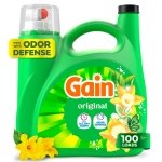 Gain Liquid Laundry Detergent, Freshness, Odor Defense, High Efficiency Washing Machine Liquid Laundry Soap, Original Scent, 132 fl oz, 100 Loads (Packaging May Vary)