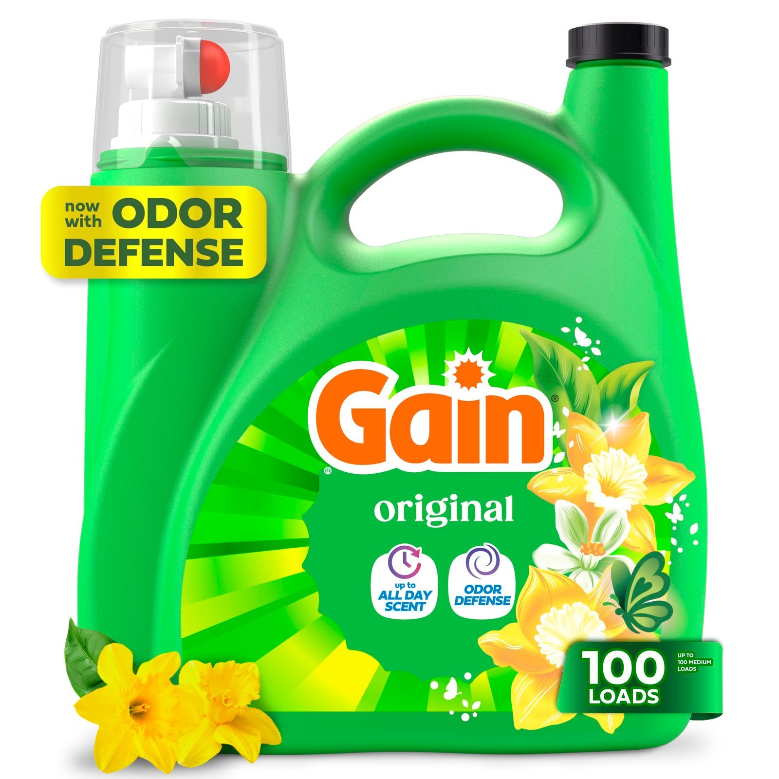 81ScnY6MghL.jpg Gain Liquid Laundry Detergent, Freshness, Odor Defense, High Efficiency Washing Machine Liquid Laundry Soap, Original Scent, 132 fl oz, 100 Loads (Packaging May Vary) - Image 1