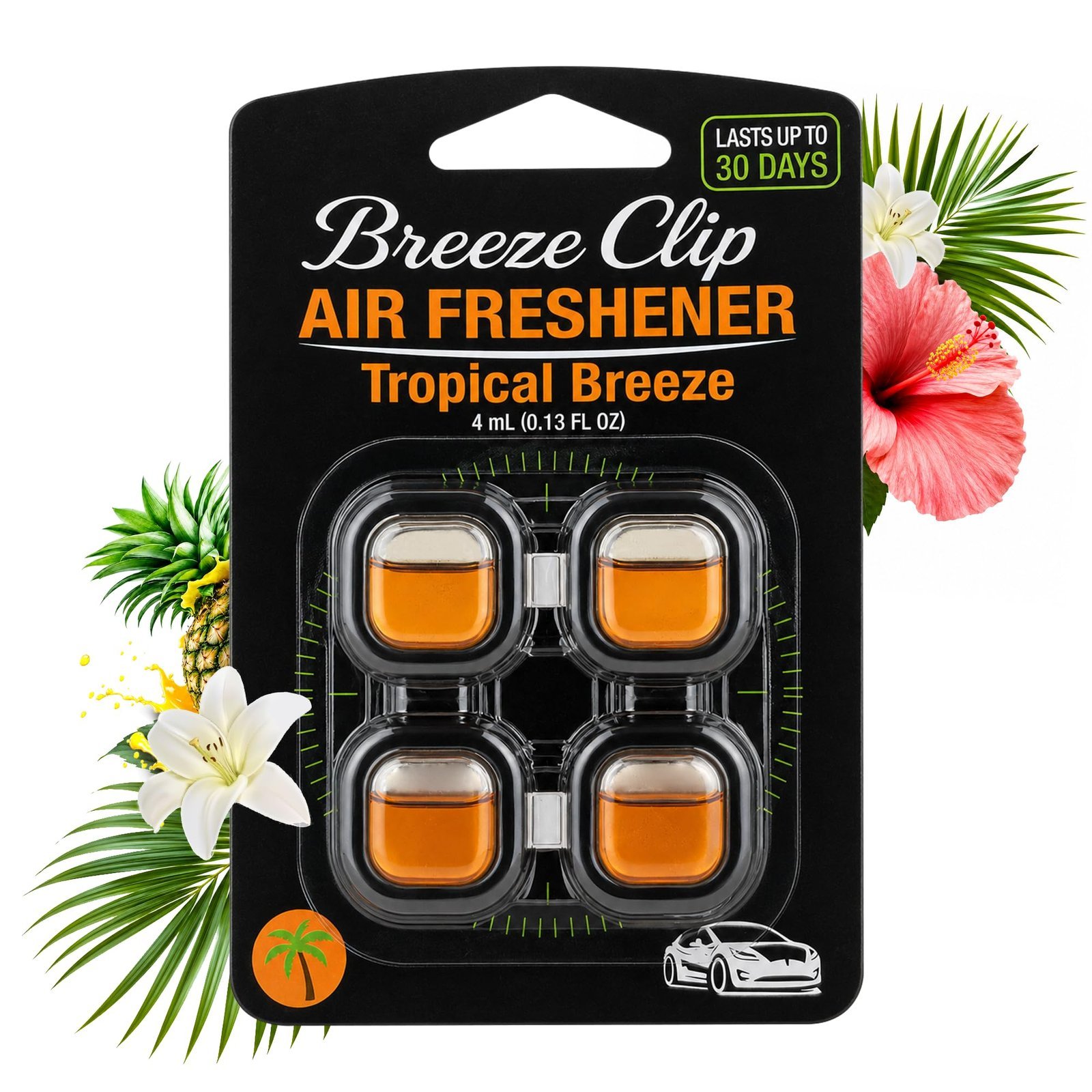 Car Air Freshener Vent Clip, 4 Pack Odor-Fighting Auto Fresheners for women