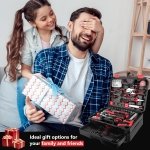 KingTool 276-Piece Tool Set Kit with 12V Cordless Power Drill (Red Black) - Image 2