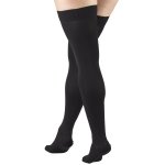 Truform 20-30 mmHg Compression Stockings for Men and Women, Thigh High Length, Dot Top, Closed Toe, Black, Medium - Image 2