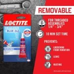 Loctite Threadlocker Blue 242 - Removable Thread Lock Glue for Nuts, Bolts, & Fasteners, Medium Strength Screw Glue to Prevent Loosening & Corrosion - 6 ml, 1 Pack - Image 5