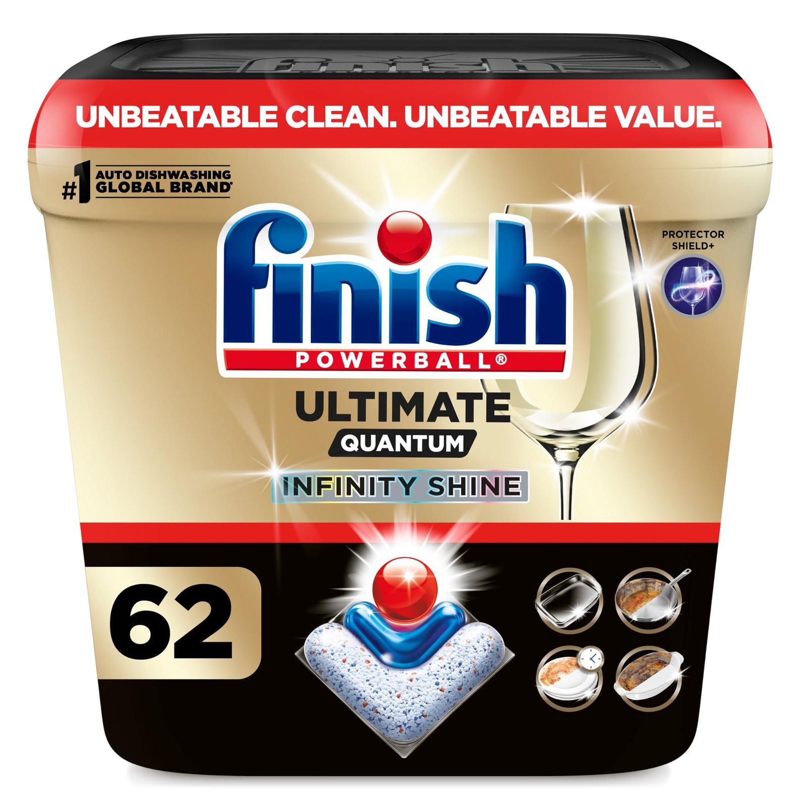 81a1S6qdZSL.jpg Finish Ultimate Quantum Dishwasher Pods, Infinity Shine, Fresh Scent, 62ct - Image 1