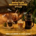 Utopia Kitchen Borosilicate Glass French Press Coffee Maker 34 Oz, Black - Image 6