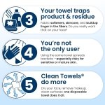 Clean Skin Club Clean Towels XL®, 100% USDA Biobased Face Towel, Disposable Face Towelette, Eczema Association Accepted, Makeup Remover Dry Wipes, Ultra Soft, 1 Pack, 50 Ct - Image 6