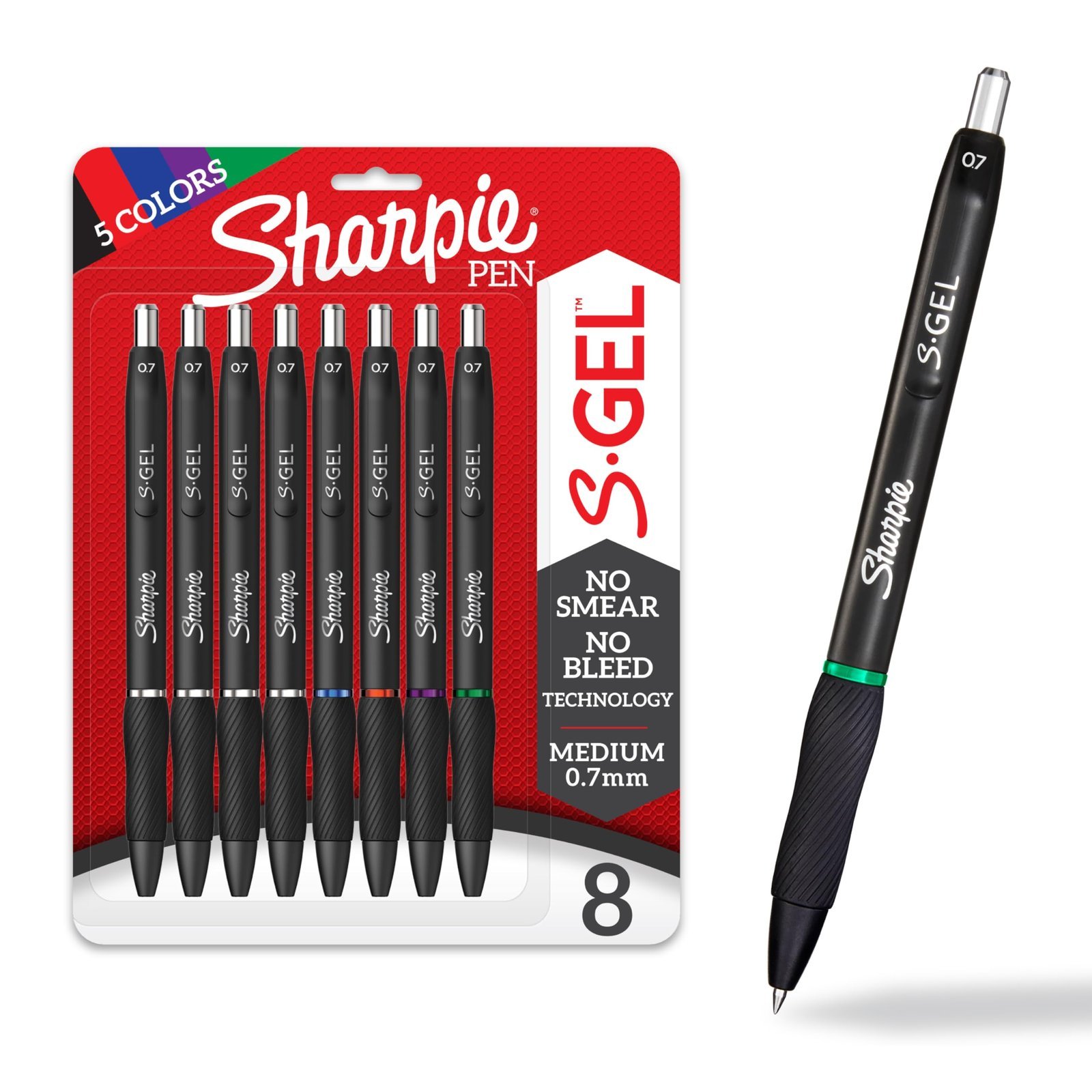 81eoeMcBA4L.jpg Sharpie S-Gel, Gel Pens, Medium Point (0.7mm), Assorted Colors, 8 Count - Image 1
