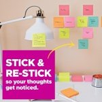 Post-it Super Sticky Notes, 3 x 3 in., Neon Fizz, 24 Pads - Image 5