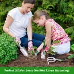 Garden Tools Set, 3 Pack Garden Shovel, Transplant Trowel, Hand Rake Green - Image 8