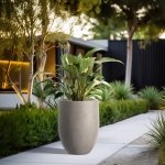 Kante Tall Concrete Planter, 21.7" Modern Floor Pot for Plants - Image 5