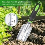 Garden Tools Set, 3 Pack Garden Shovel, Transplant Trowel, Hand Rake Green - Image 5