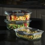 Rubbermaid Brilliance Glass Food Storage Containers, Assorted Sizes, Set of 9, BPA-Free, Leak-Proof, Clear - Image 2