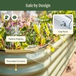 Vego garden Raised Garden Bed Kits, 17" Tall 9 in 1 8ft X 2ft Metal Raised Planter Bed for Vegetables Flowers Ground Planter Box-Olive Green - Image 7
