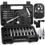 BESTNULE 26pc Roll Pin Punch Set with Bench Block & Pivot Pin Tool & Hammer