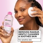 Garnier Micellar Water, Hydrating Facial Cleanser & Makeup Remover, Suitable for Sensitive Skin, Vegan, Cruelty Free, 13.5 Fl Oz (400mL), 1 Count - Image 3
